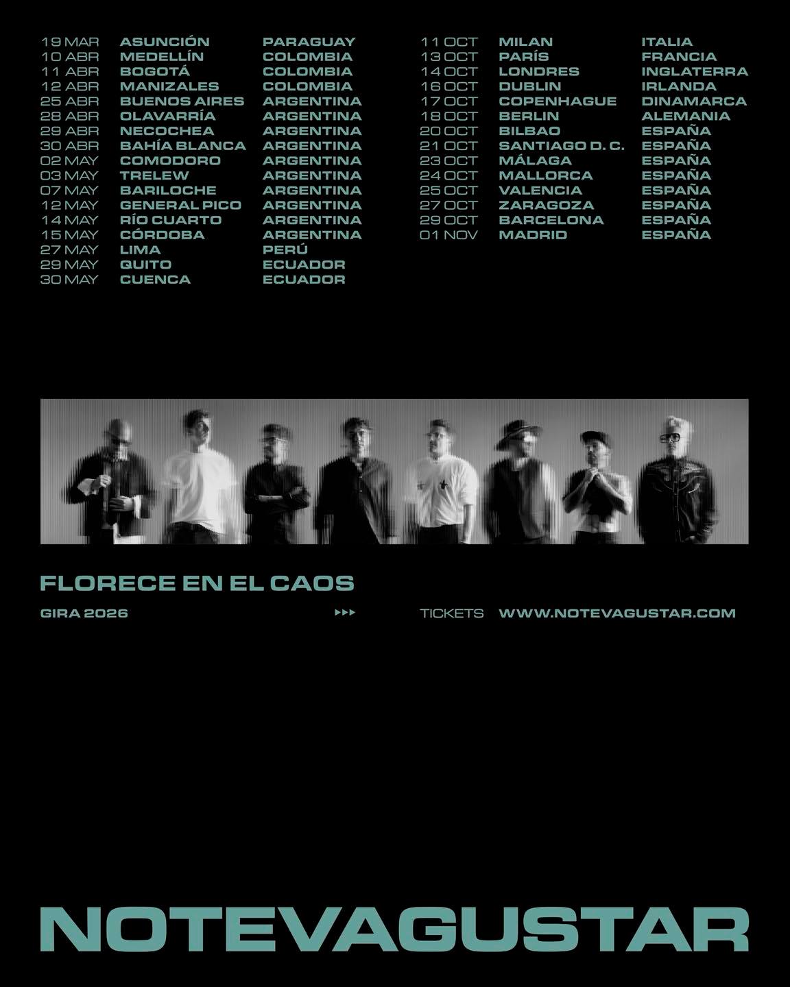 No Te Va Gustar Florece el Caos Gira Tour Poster 2026